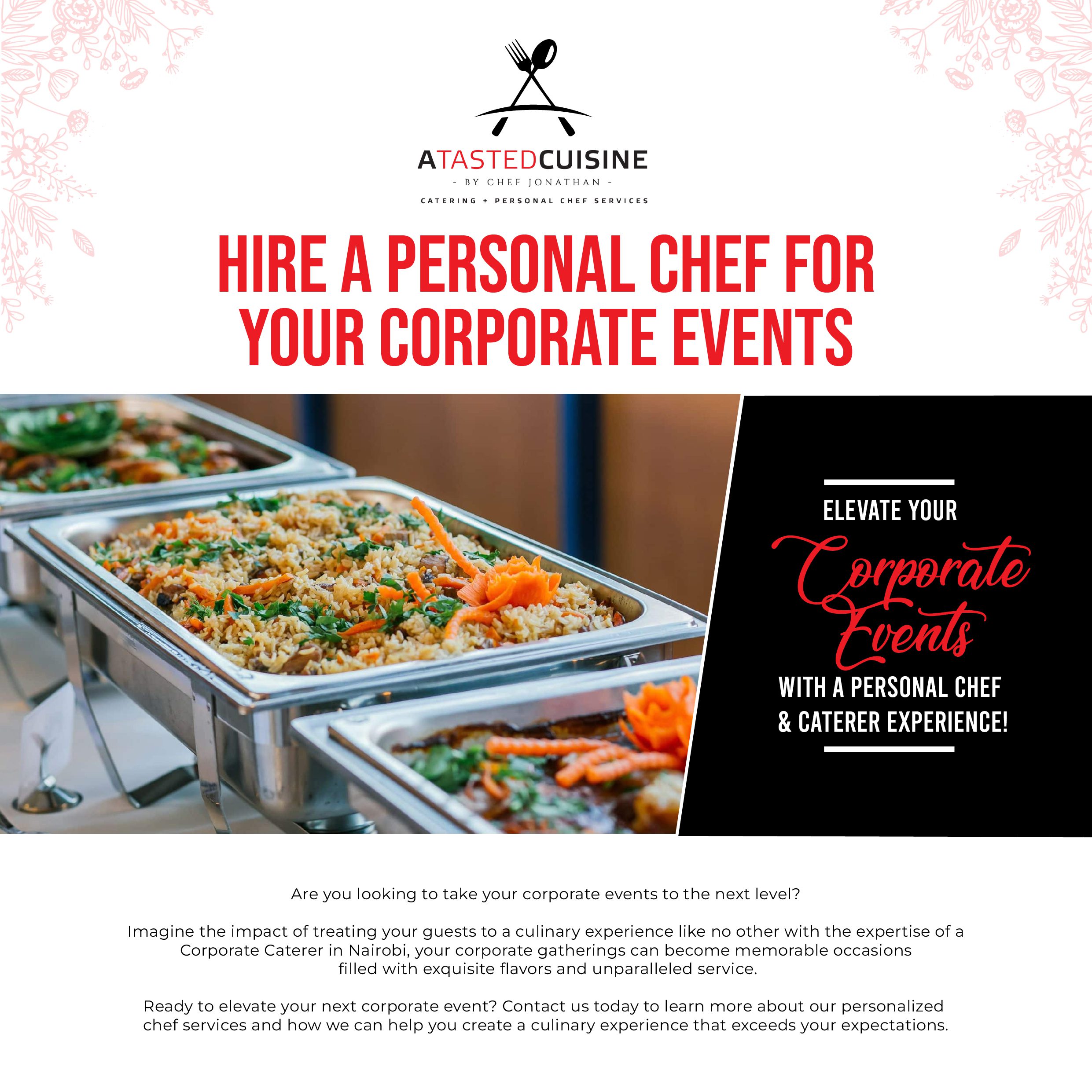 Hire A Personal Chef for your Corporate Events