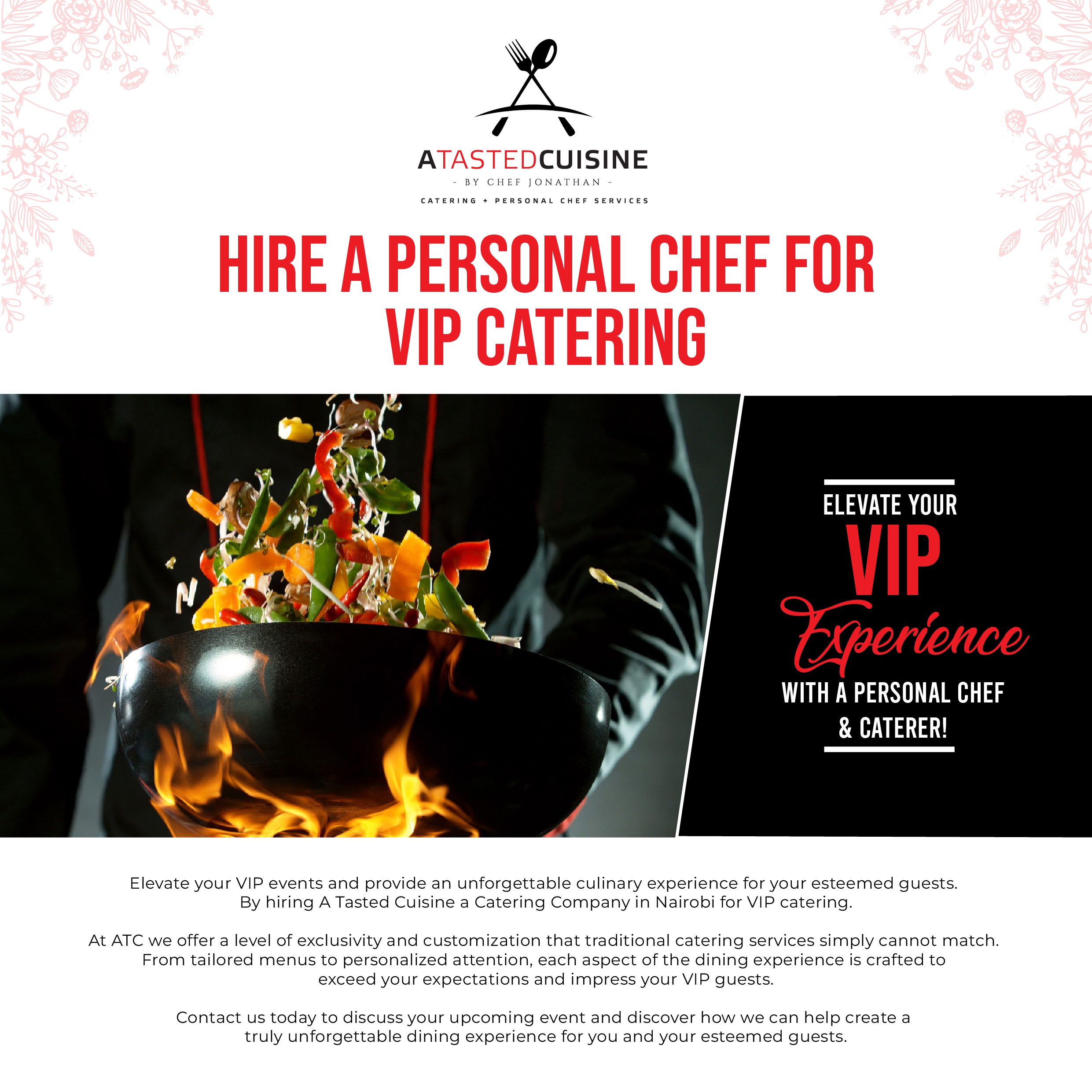 Hire A Personal Chef for VIP Catering