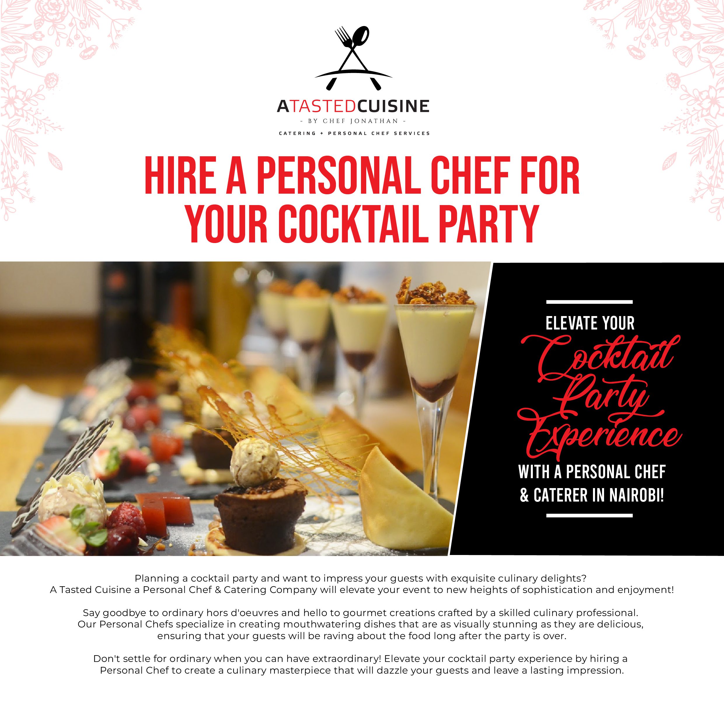 Hire A Personal Chef for Your Cocktail Party