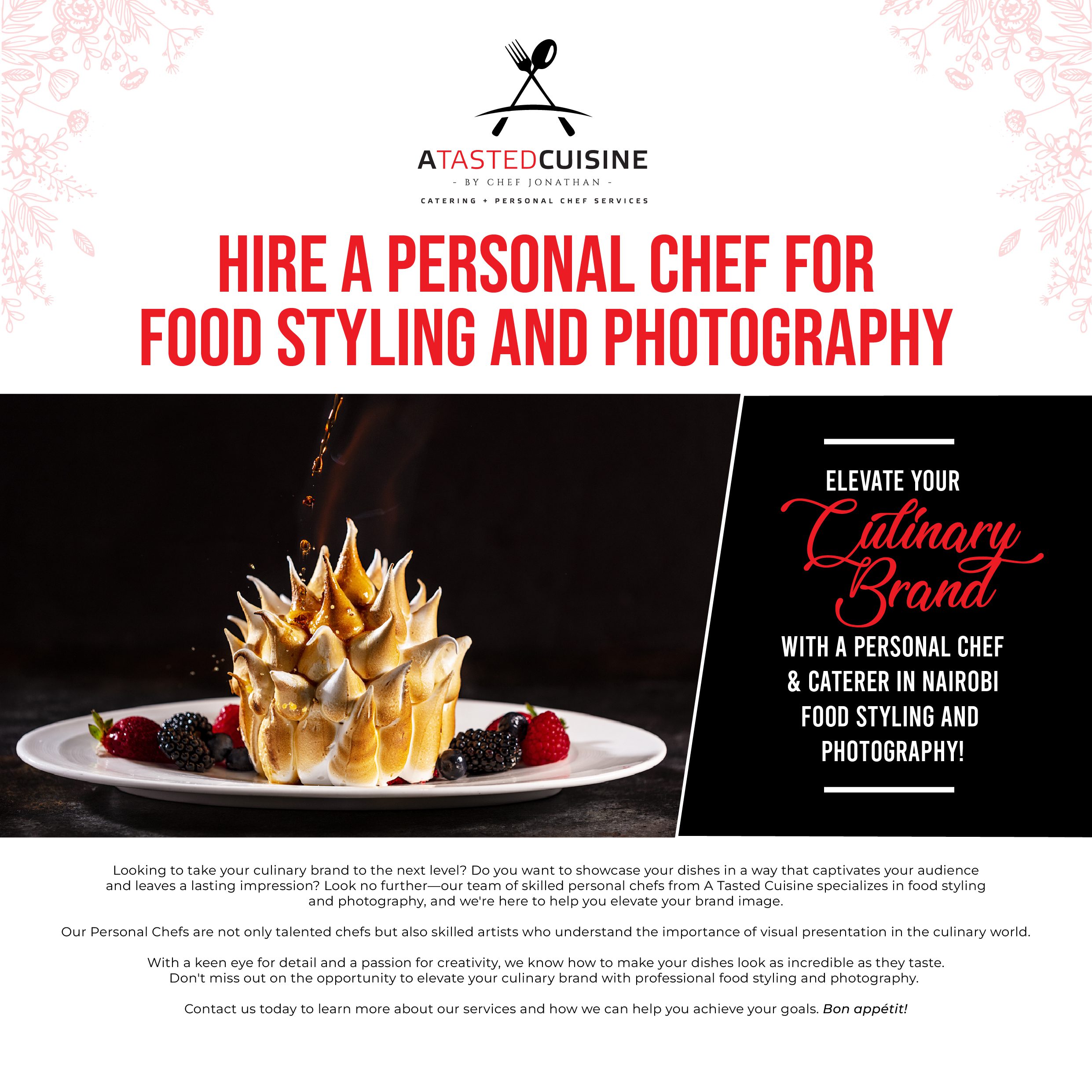 Hire A Personal Chef for Food Styling and Photography