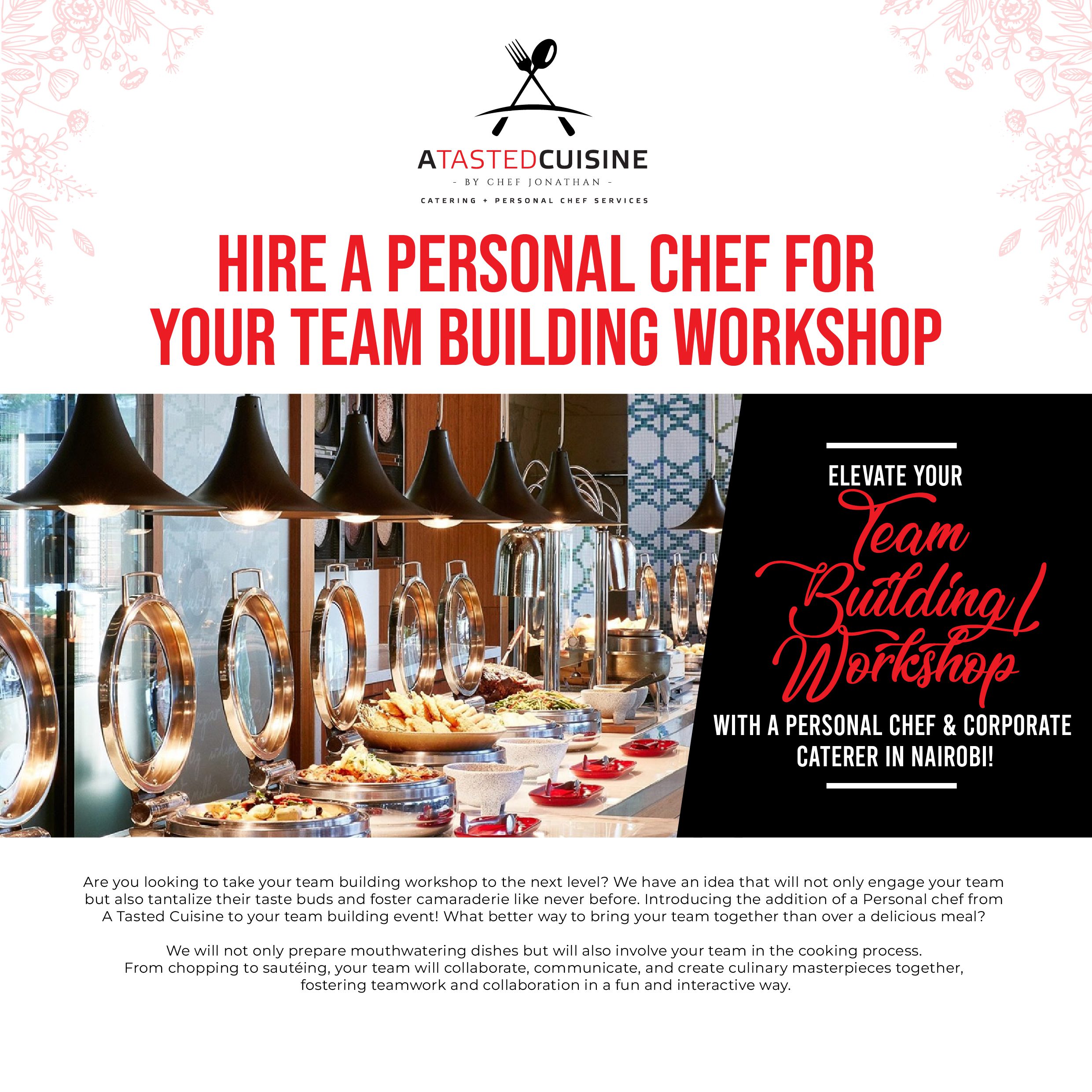 Hire A Personal Chef for your Team Building Workshop